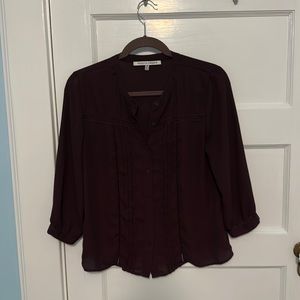 Purple 3/4 length sleeve blouse - size XS